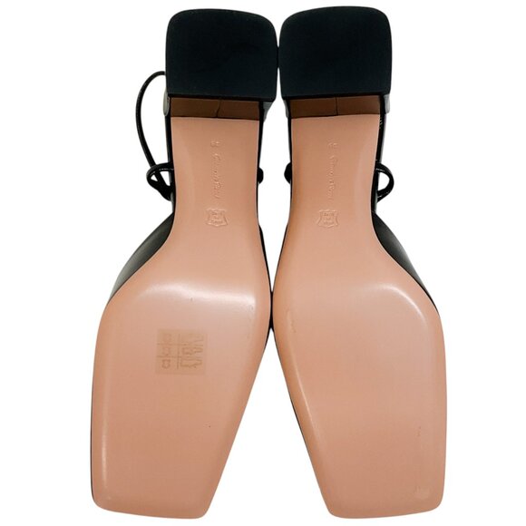 Gianvito Rossi Black Patent Leather Square Toe Slingback Pumps - Picture 10 of 10